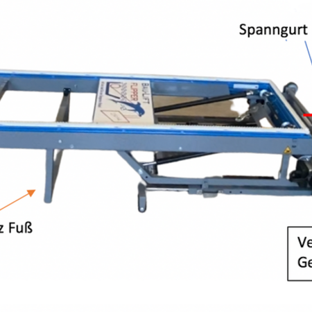 El ascensor de la construcción Flipper tumbado